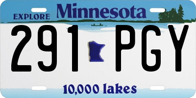 MN license plate 291PGY