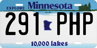 MN license plate 291PHP