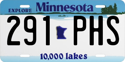 MN license plate 291PHS
