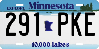 MN license plate 291PKE