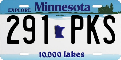 MN license plate 291PKS
