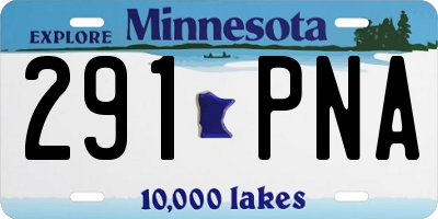 MN license plate 291PNA