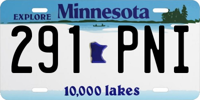 MN license plate 291PNI