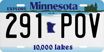 MN license plate 291POV