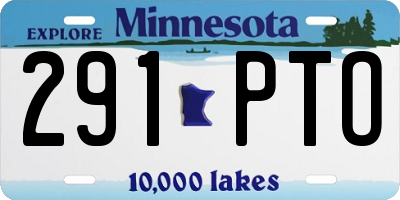 MN license plate 291PTO