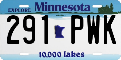 MN license plate 291PWK