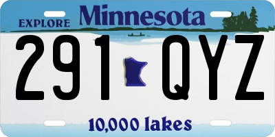 MN license plate 291QYZ