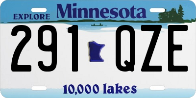 MN license plate 291QZE