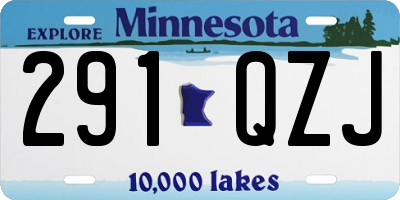 MN license plate 291QZJ
