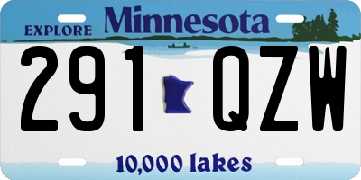 MN license plate 291QZW
