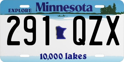 MN license plate 291QZX
