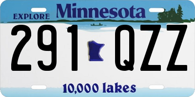 MN license plate 291QZZ
