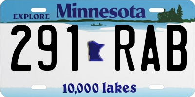 MN license plate 291RAB