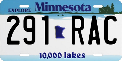 MN license plate 291RAC