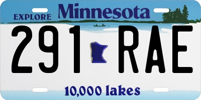 MN license plate 291RAE