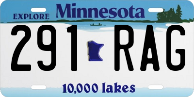 MN license plate 291RAG