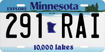 MN license plate 291RAI