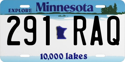 MN license plate 291RAQ