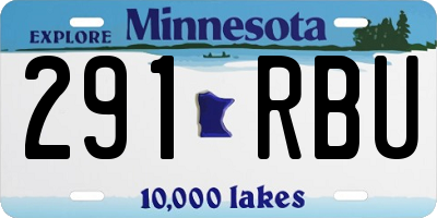 MN license plate 291RBU