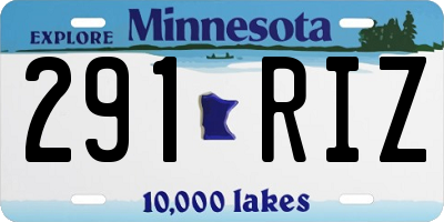 MN license plate 291RIZ