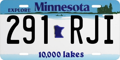 MN license plate 291RJI