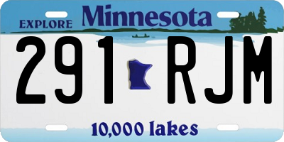 MN license plate 291RJM