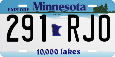 MN license plate 291RJO