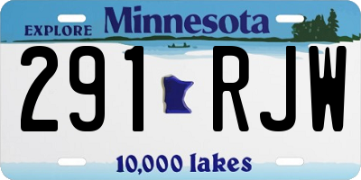 MN license plate 291RJW