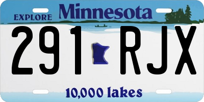 MN license plate 291RJX