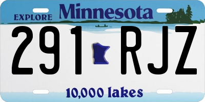 MN license plate 291RJZ