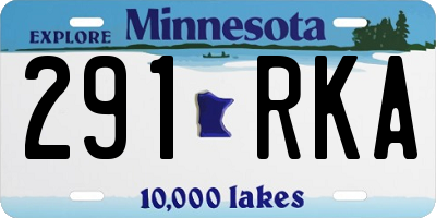 MN license plate 291RKA