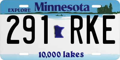 MN license plate 291RKE