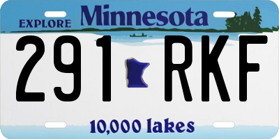 MN license plate 291RKF
