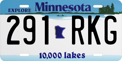 MN license plate 291RKG