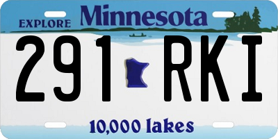 MN license plate 291RKI