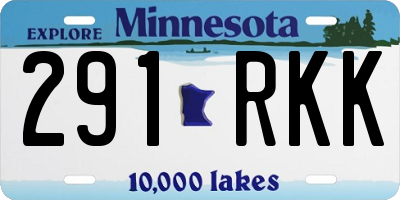 MN license plate 291RKK