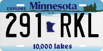 MN license plate 291RKL
