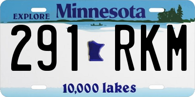 MN license plate 291RKM