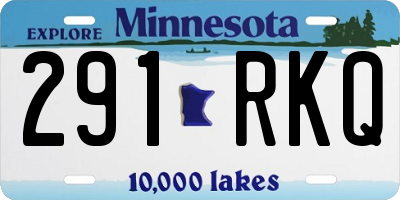 MN license plate 291RKQ