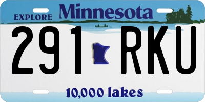 MN license plate 291RKU