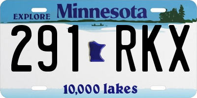 MN license plate 291RKX