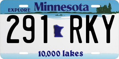 MN license plate 291RKY