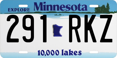 MN license plate 291RKZ