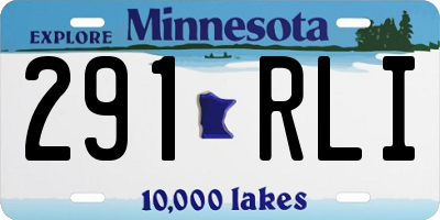 MN license plate 291RLI