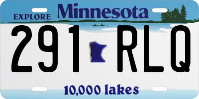 MN license plate 291RLQ