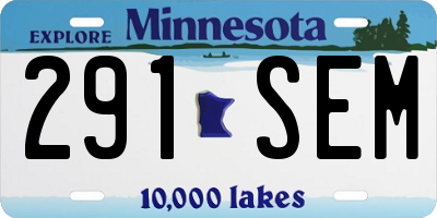 MN license plate 291SEM