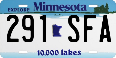 MN license plate 291SFA