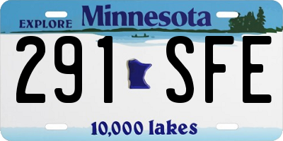 MN license plate 291SFE