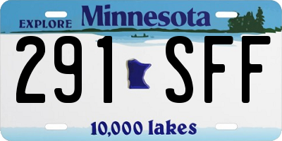 MN license plate 291SFF