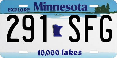 MN license plate 291SFG